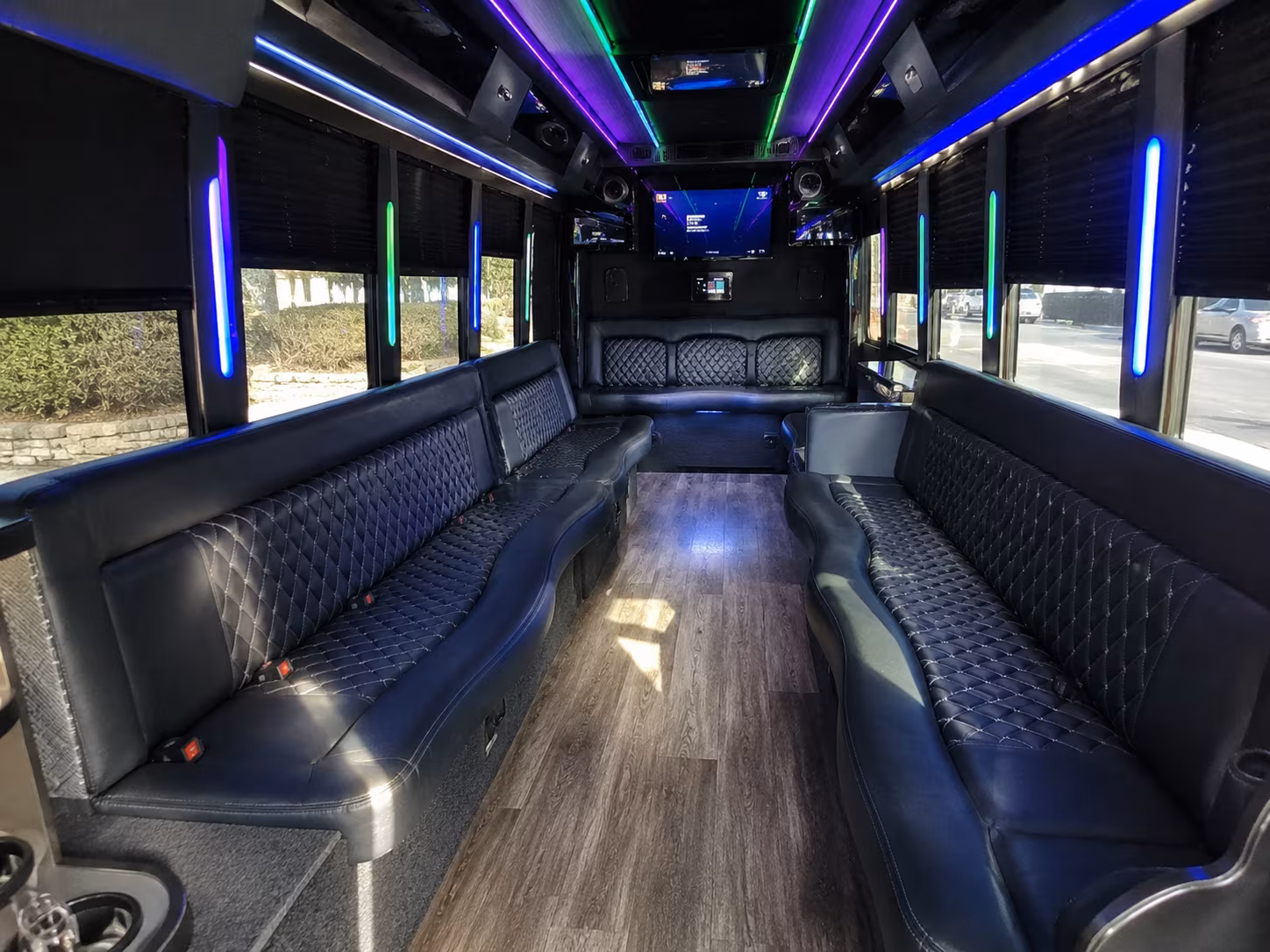 washington 15 passenger party bus interior