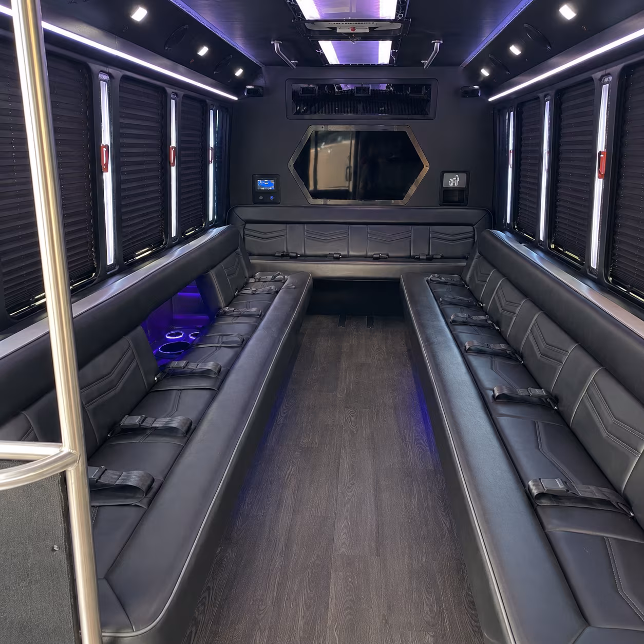 washington 18 passenger party bus interior