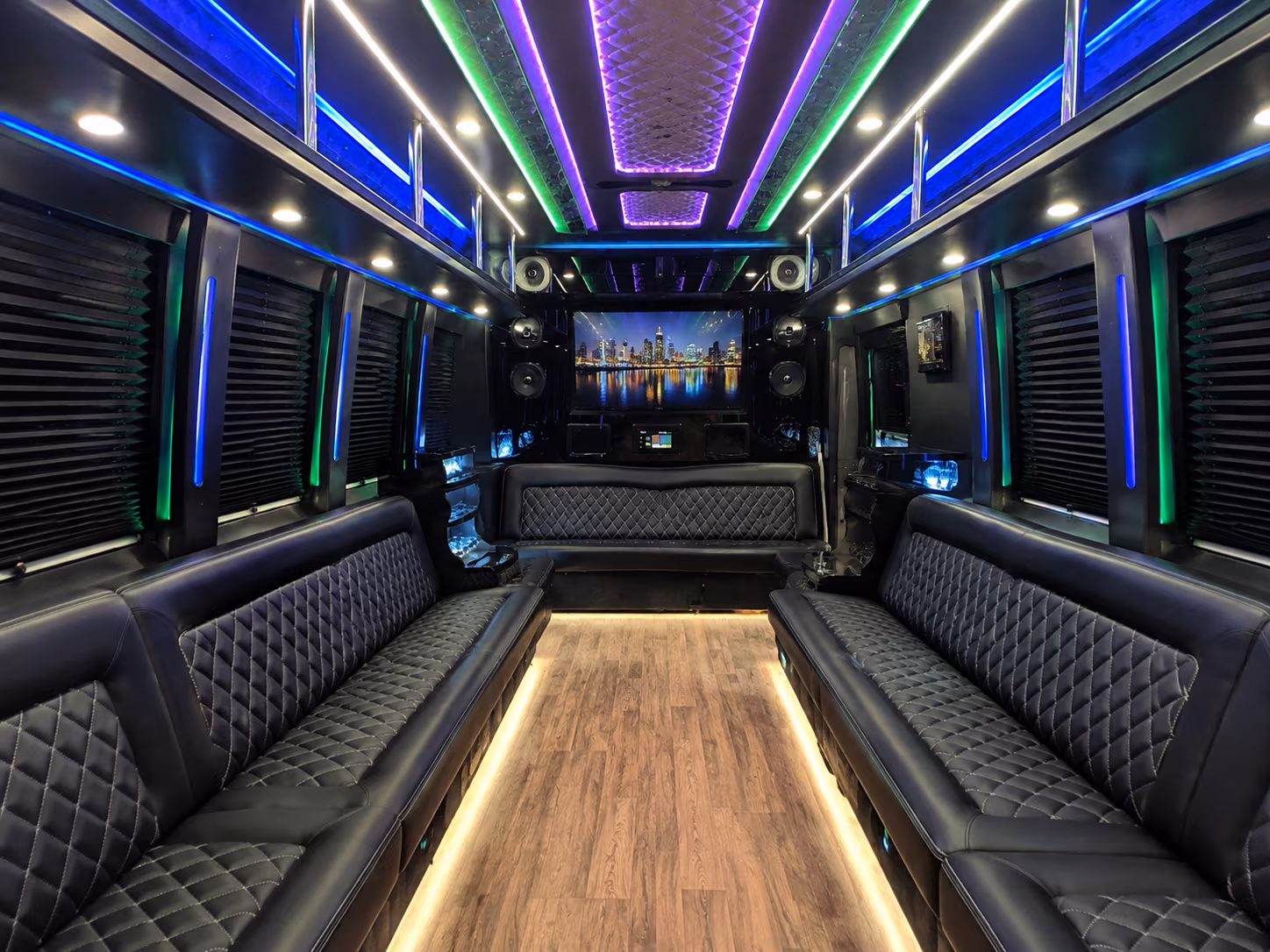 washington 25 passenger party bus interior