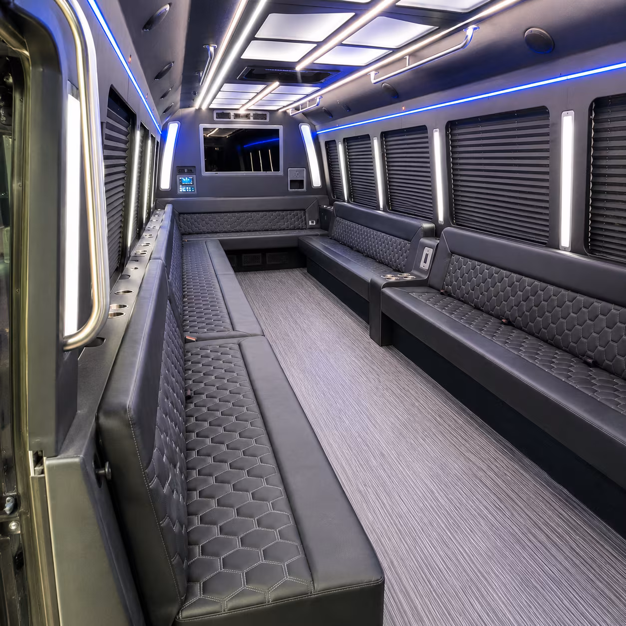 washington 40 passenger party bus interior