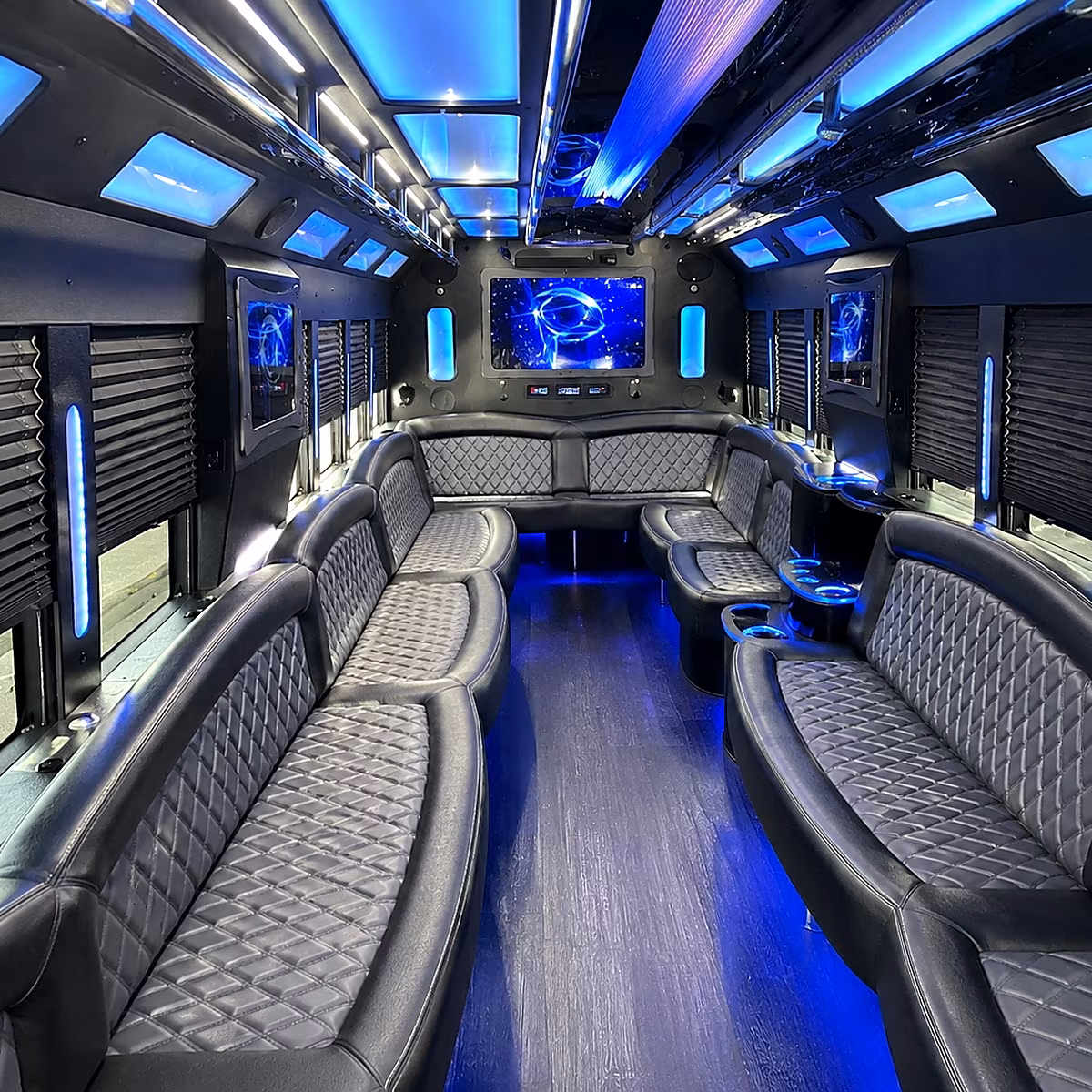 washington 50 passenger party bus interior